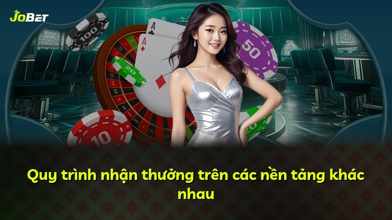 Quy trình nhận thưởng trên các nền tảng khác nhau